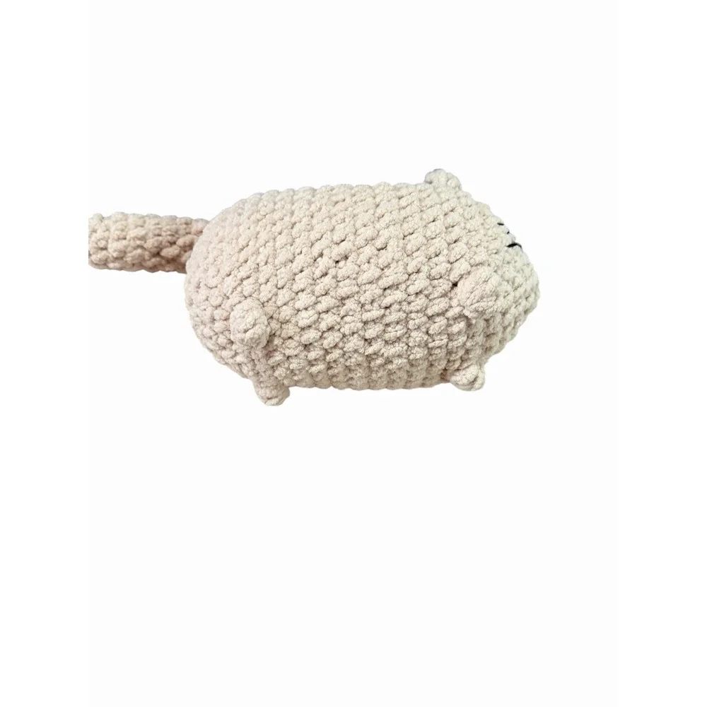 New Handmade Crochet Plushie Cat Kitten white cream ivory